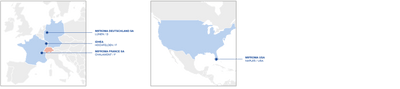 ELSA-Mifroma Standorte Ausland Carte avec les sites de Elsa-Mifroma à l'étranger
